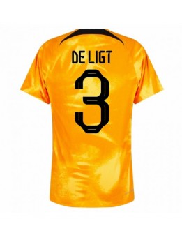 Moški Nogometna dresi replika Nizozemska Matthijs de Ligt #3 Domači SP 2022 Kratek rokav